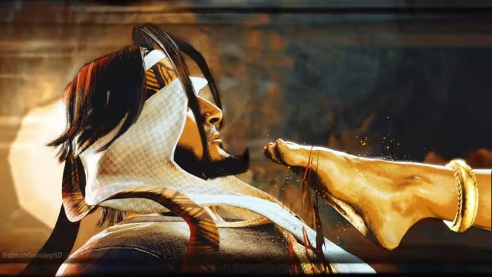 Rashid dodging a kick in World Tour mode